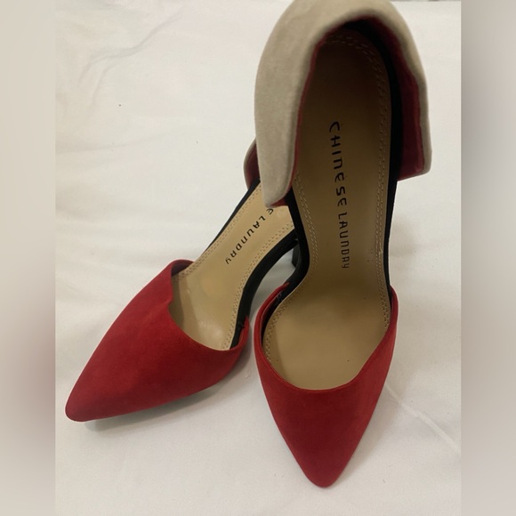Chinese Laundry Shoes - Chinese Laundry Red and Cream Heels, Size 7.5